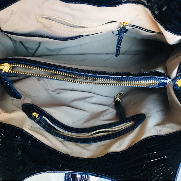 BRAHMIN SET - Elisa Ink Hobo + Checkbook Wallet + Sand Dollar Tassel - Picture 8 of 16